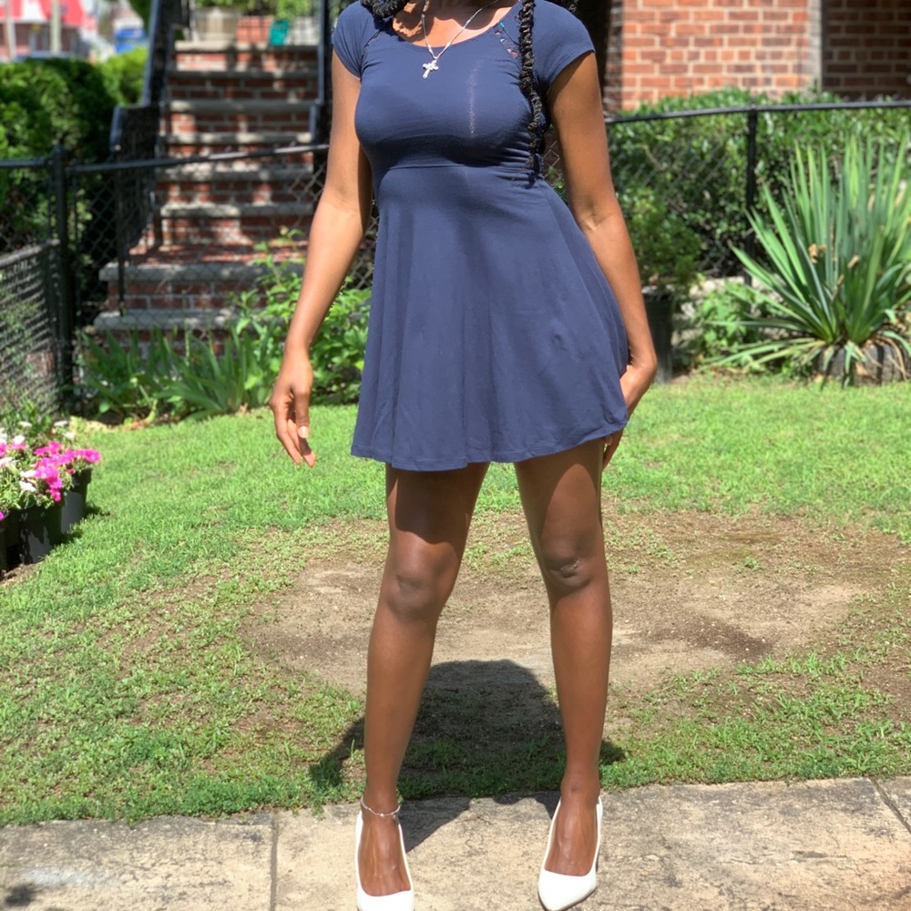 0007 Hollister XS Navy Blue Mini Dress
